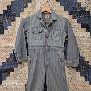 Vintage Blue Bell Denim Coveralls Childrens Size 10 Herringbone Twill 50s 60s